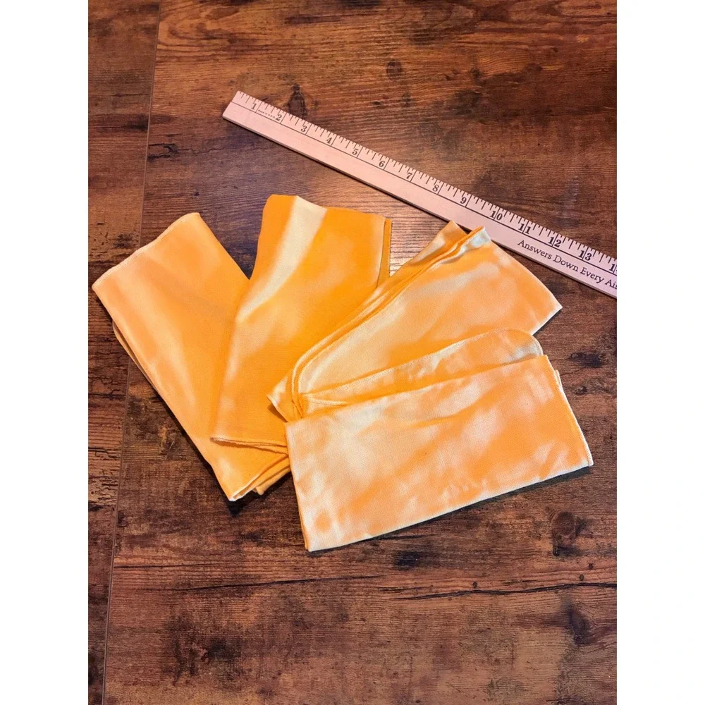 Unbranded Napkins Unisex OS Yellow Excellent Set of 4 Square Cloth Linens